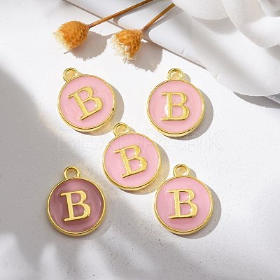 Golden Plated Alloy Enamel Charms X-ENAM-S118-07B-1