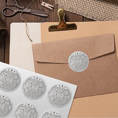 34 Sheets Silver Foil Embossed PET Picture Sticker DIY-WH0528-017-1