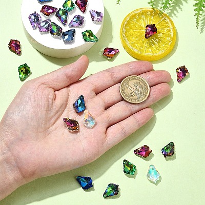 35Pcs 7 Colors Electroplated Glass Pendants FIND-YW0005-99-1