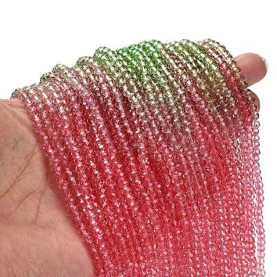 Transparent Painted Glass Beads Strands X1-DGLA-A034-T3mm-A18-1