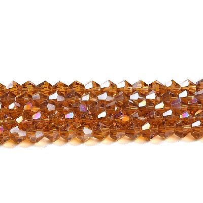Transparent Electroplate Glass Beads Strands EGLA-A039-T6mm-B28-1