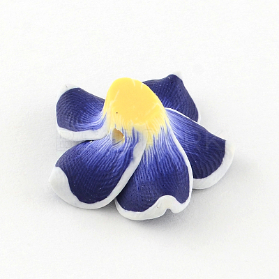 Handmade Polymer Clay 3D Flower Plumeria Beads CLAY-Q192-15mm-03-1