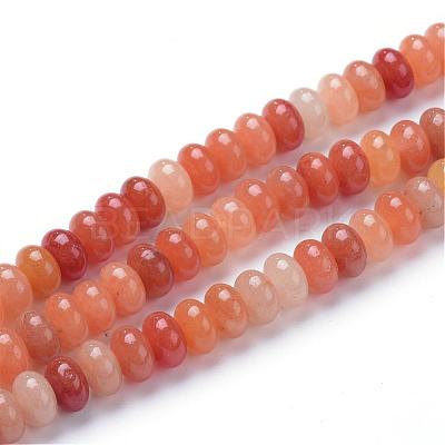 Natural Red Aventurine Bead Strands G-R408-5x8-18-1