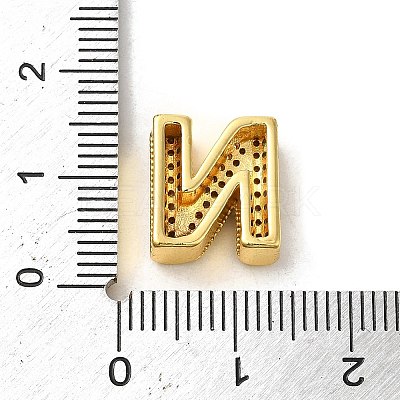 Brass Micro Pave Clear Cubic Zirconia Charms ZIRC-C009-01G-N-1