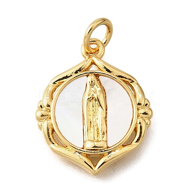 Brass Shell Pendants KK-D328-01G-C-1