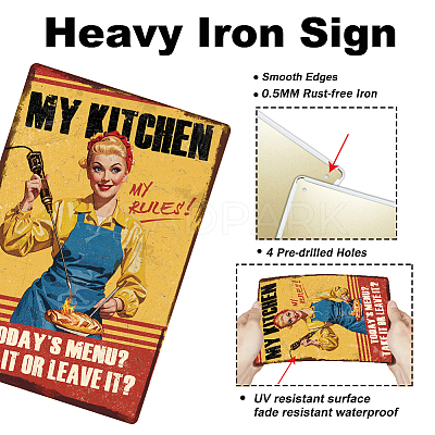 Vintage Metal Tin Sign AJEW-WH0436-128-1