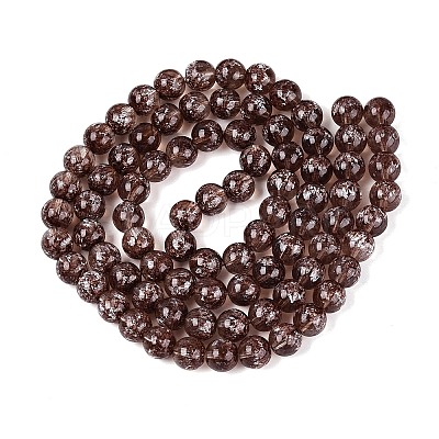Transparent Half Spray Painted Glass Beads Strands GLAA-Q110-02A-09-1