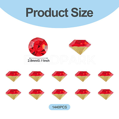 1 Bag Pointed Back Glass Rhinestone Cabochons RGLA-TADJ0001-01A-06-1