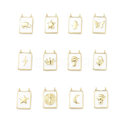 Rack Plating Brass Connector Charms KK-H443-01G-1