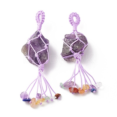 Natural Amethyst Pendants PALLOY-JF01212-05-1