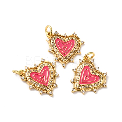 Rack Plating Brass Micro Pave Clear Cubic Zirconia Charms KK-D074-04G-08-1