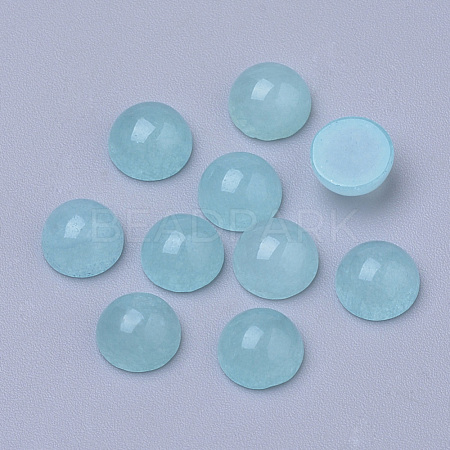 Natural White Jade Cabochons G-R416-6mm-07-1