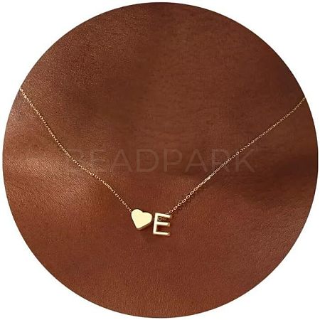 Simple Style Adjustable 316L Surgical Stainless Steel Heart and Initial Pendant Necklaces for Women WG95AEF-05-1