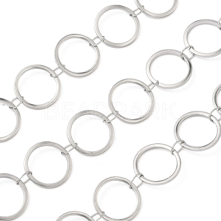 304 Stainless Steel Ring Link Chains CHS-G044-05P-06-1