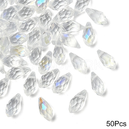 50Pcs Electroplate Glass Faceted Teardrop Beads EGLA-YW0005-17H-1