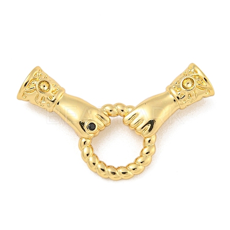 Brass Micro Pave Cubic Zirconia Fold Over Clasps LS-KK-P277-42G-1