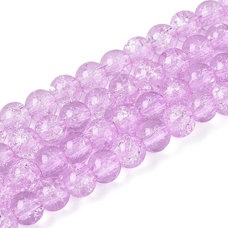 Spray Painted Crackle Glass Beads Strands CCG-Q002-6mm-04-1