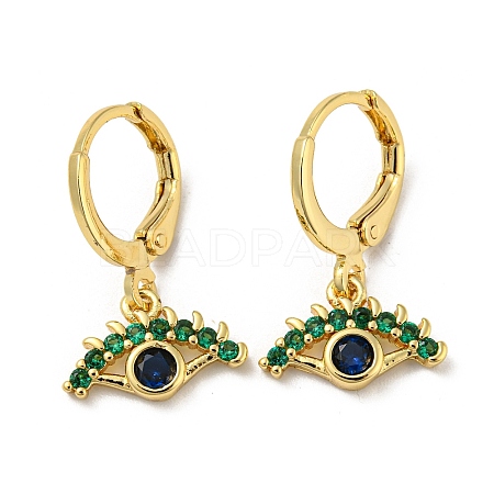 Real 18K Gold Plated Brass Dangle Leverback Earrings EJEW-A033-09G-02-1