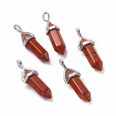 Natural Red Jasper Pointed Pendants G-K329-58P-1