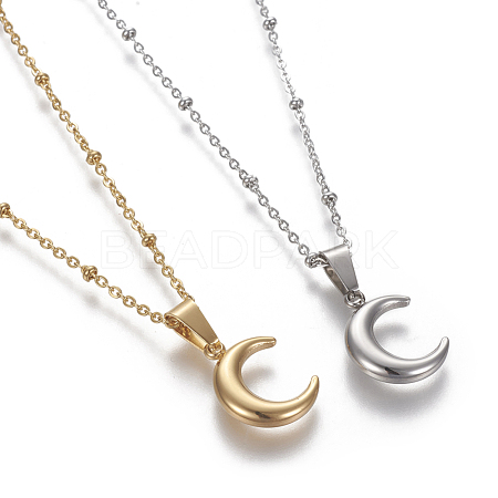 304 Stainless Steel Pendant Necklaces NJEW-O118-19-1