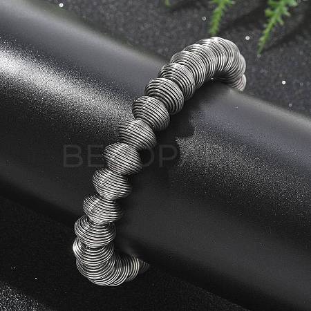 304 Stainless Steel Stretch Bangles for Women BJEW-P315-02D-P-1