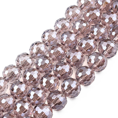 Electroplate Transparent Glass Beads Strands EGLA-N002-46-H04-1