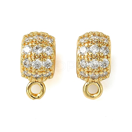 Brass Brass Micro Pave Cubic Zirconia Tube Bails KK-M277-09C-G-1