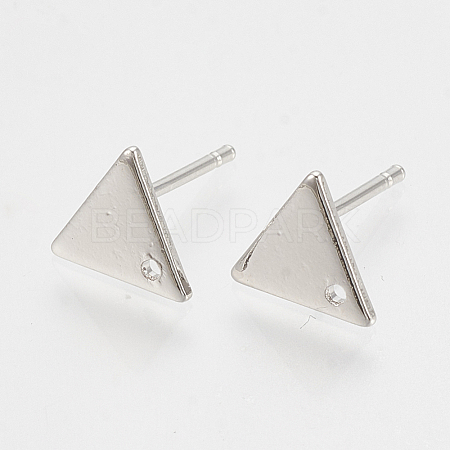 Brass Stud Earring Findings X-KK-N186-63P-1