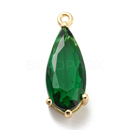 Brass Pave Cubic Zirconia Pendants KK-Q801-01G-04-1