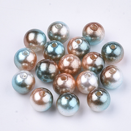 Rainbow ABS Plastic Imitation Pearl Beads OACR-Q174-8mm-09-1