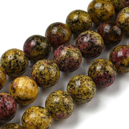 Natural Larvikite Beads Strands G-E443-A38-1