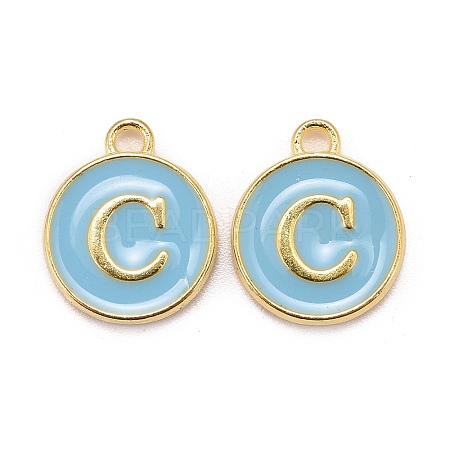 Golden Plated Alloy Enamel Charms ENAM-S118-04C-1