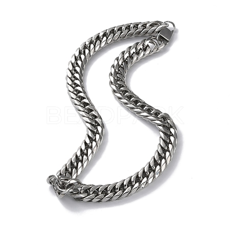 304 Stainless Steel Cuban Link Chain Necklaces NJEW-P288-19P-1