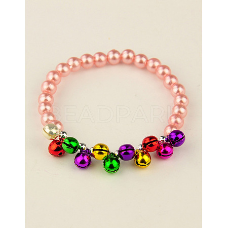 Fashion Imitation Acrylic Pearl Stretchy Bracelets for Kids BJEW-JB01056-04-1