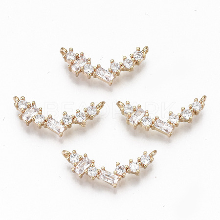 Brass Micro Pave Cubic Zirconia Charms X-KK-S359-056-RS-1