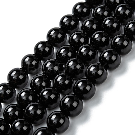 Natural Black Onyx Beads Strands G-Z024-02A-1