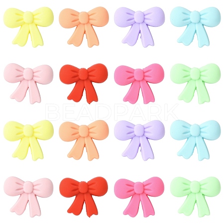 32Pcs 8 Colors Bowknot Silicone Focal Beads SIL-CJ0003-24-1
