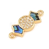 Natural Paua Shell Candy Link Connector Charms KK-Z140-02G-01-2