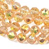 Transparent Electroplate Glass Beads Strands EGLA-N002-34C-B09-4