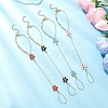 Alloy Enamel Flower Link Ring Bracelets BJEW-JB13261-1