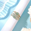 3Pcs Natural Green Aventurine Bead Finger Ring RJEW-JR00855-04-3