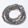 Electroplate Transparent Glass Beads Strands EGLA-A034-T4mm-F11-2
