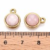 Natural Rose Quartz Half Round Charms STAS-N109-213A-G-3