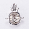 Brass Micro Pave Cubic Zirconia Links ZIRC-E135-05P-2