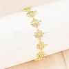 Brass Micro Pave Clear Cubic Zirconia Link Chain Bracelets for Women BJEW-A090-11D-G-3