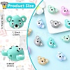 12Pcs 6 Colors Silicone Beads SIL-YW0002-08-3