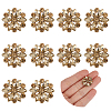 10Pcs Alloy Rhinestone Shank Buttons BUTT-FG0001-41B-1