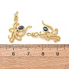 Brass Micro Pave Marine Blue Cubic Zirconia Pendants CU-E003-18G-24-3