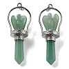 Natural Green Aventurine Pointed Big Pendants KK-H491-01P-07-1