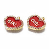 Brass Micro Pave Clear Cubic Zirconia Pendants KK-Q769-007-NF-4
